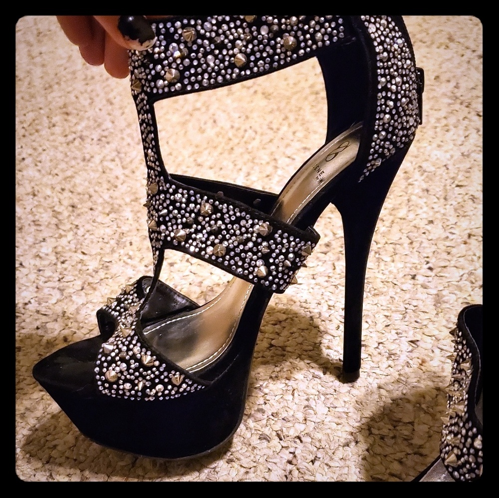 spiked high heels
